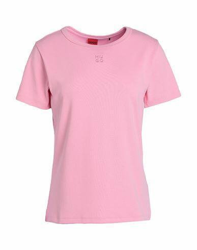 Hugo Woman T-shirt Pink Cotton, Recycled polyester, Elastane Cover