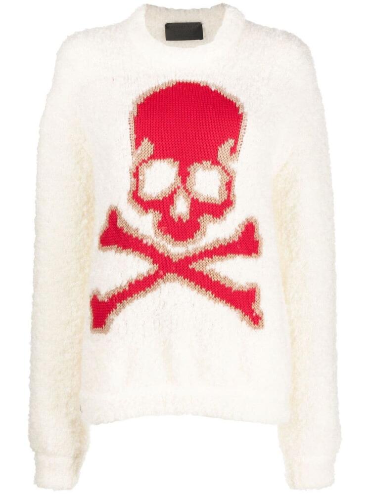 Philipp Plein Skull&Bones knitted jumper - White Cover