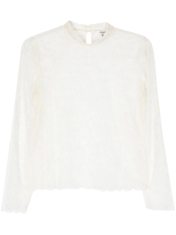 FRAME mock-neck lace blouse - Neutrals Cover