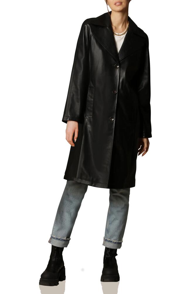 Avec Les Filles Faux Leather Topper Coat in Black Cover