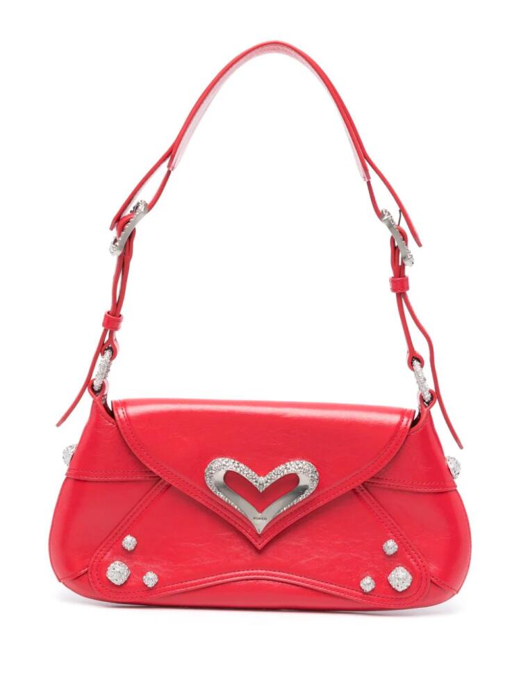 PINKO crystal-embellished heart shoulder bag - Red Cover