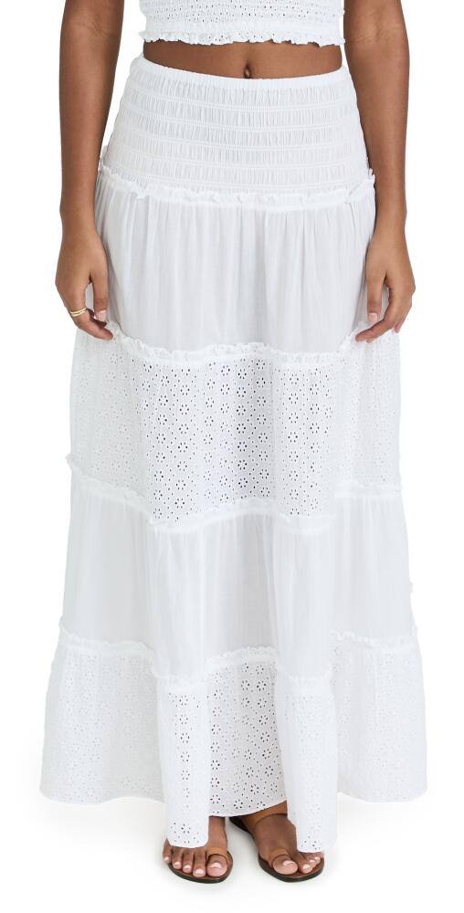 Playa Lucila Smocked Skirt White Eyelet Cover