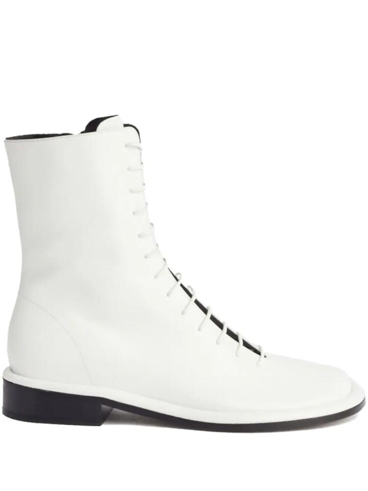 Proenza Schouler Pipe leather lace-up boots - White Cover