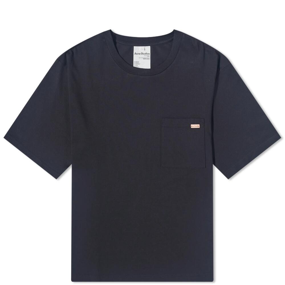 Acne Studios Men's Edie Pocket Pink Label T-Shirt in Black Cover