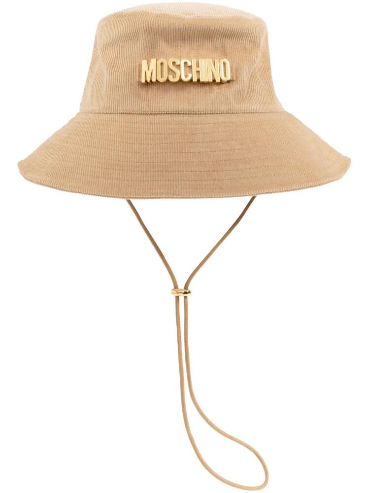 Moschino logo-lettering bucket hat - Neutrals Cover