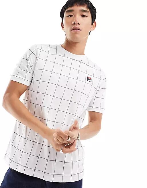 Fila Benton t-shirt with box logo in white check Cover