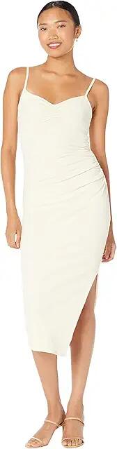 MONROW Rib Cami Dress (Off-White) Women's Clothing Cover