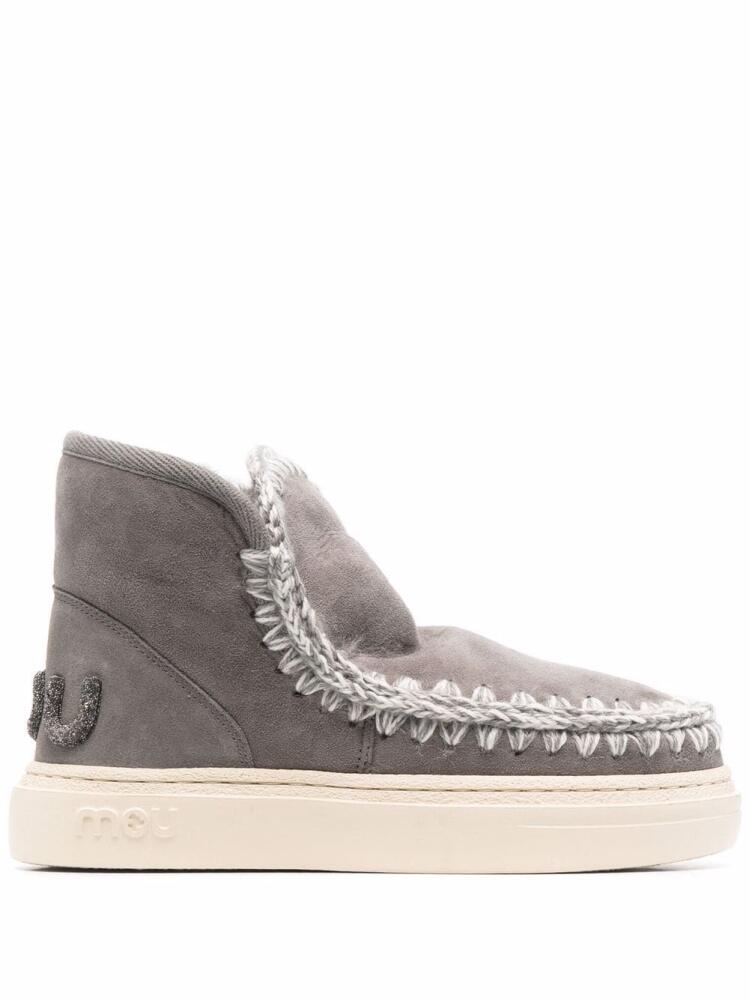 Mou crochet stitch-trim sneaker boots - Grey Cover