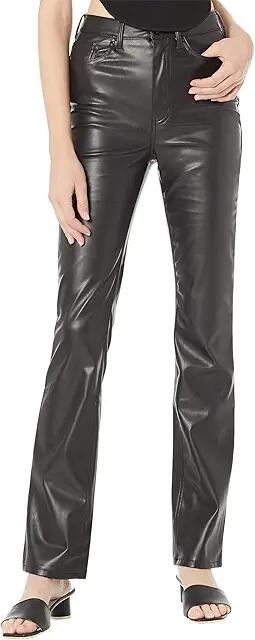 AFRM Heston Vegan Leather High-Rise Straight Leg (Noir) Women's Casual Pants Cover