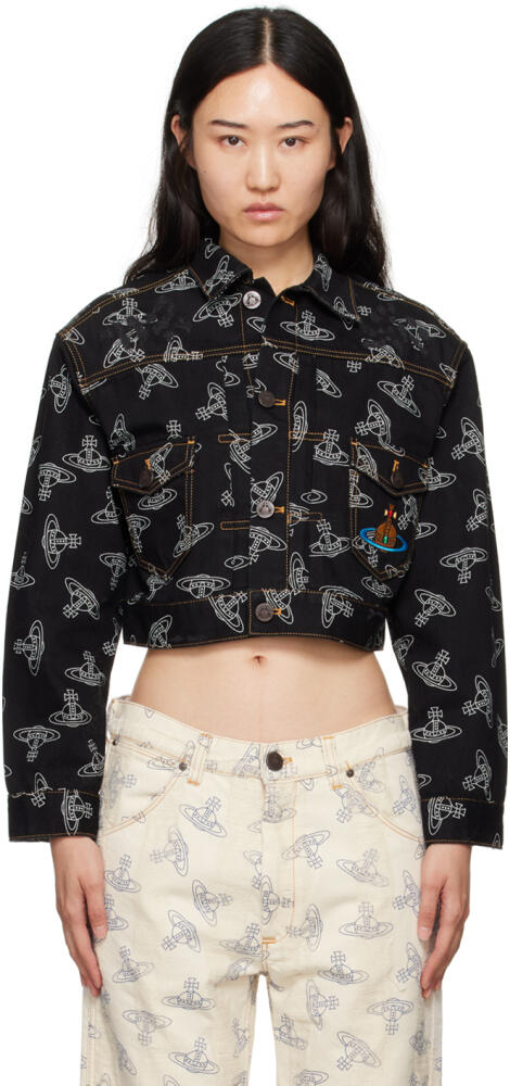 Vivienne Westwood Black Cropped Marlene Denim Jacket Cover