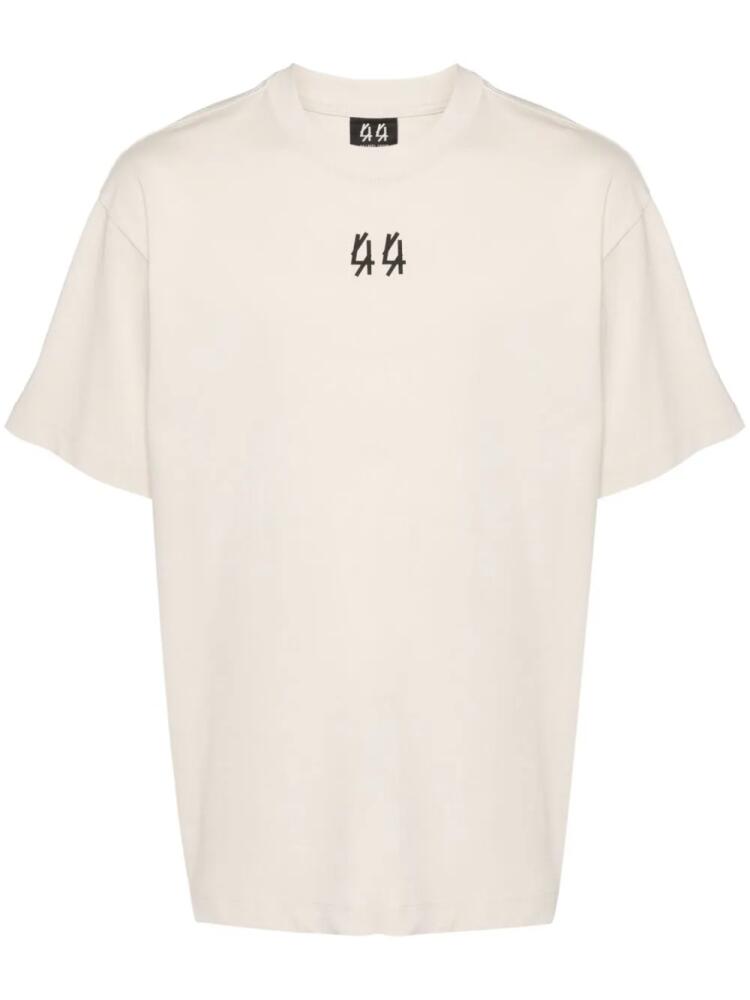 44 LABEL GROUP Lasered cotton T-shirt - Neutrals Cover