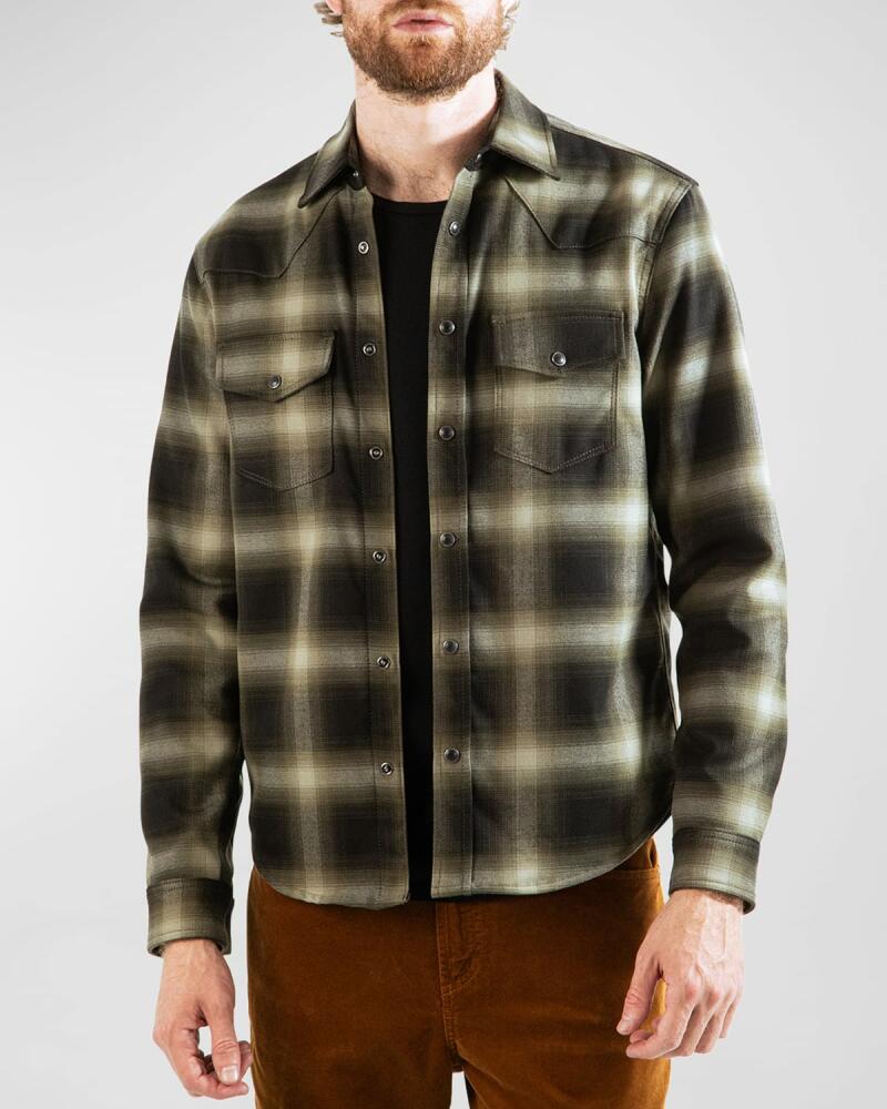 monfrere Men's Eastwood Plaid Snap-Front Western Shirt Cover