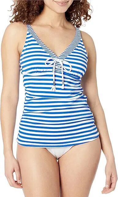 Tommy Bahama Breaker Bay OTS Lace-Up Tank (Beaming Blue) Women's Swimwear Cover