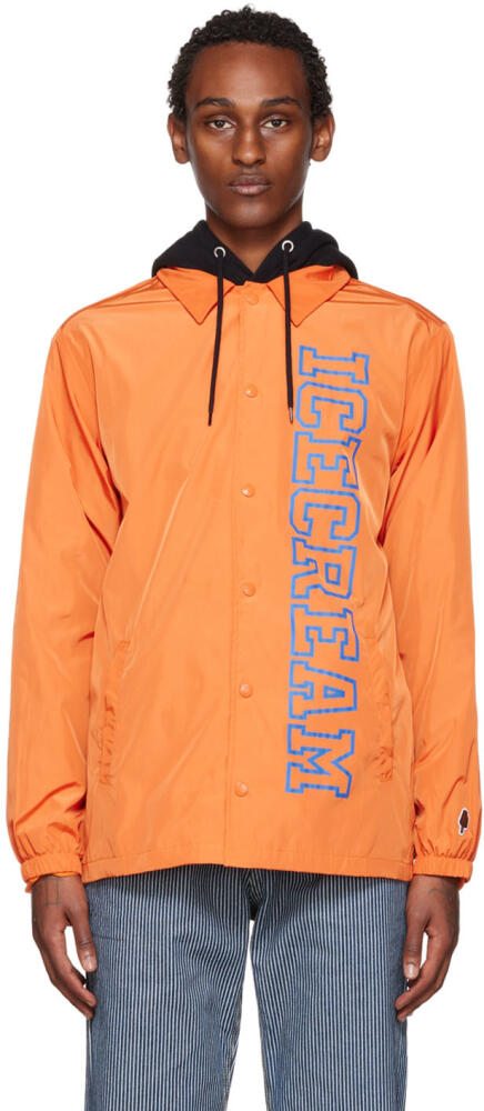 ICECREAM Orange College Coach Jacket Cover