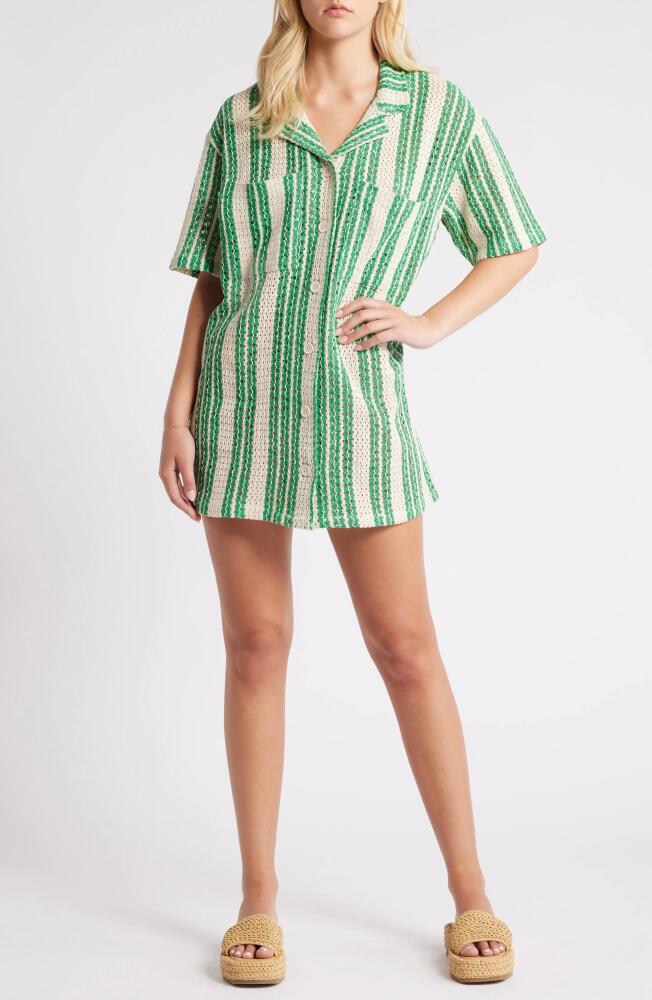 NASTY GAL Knit Resort Shirt in Green Cover