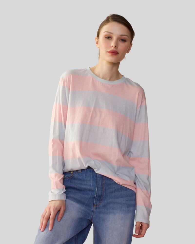 Cynthia Rowley LS STRIPED T-SHIRT in Pink Multi Cover