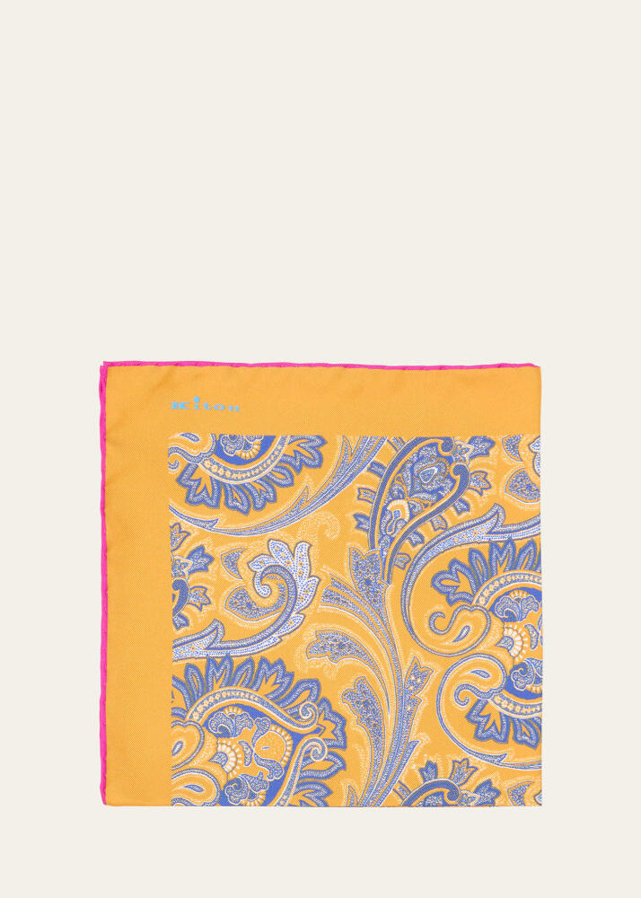 Kiton Men's Silk Paisley Pocket Square Cover