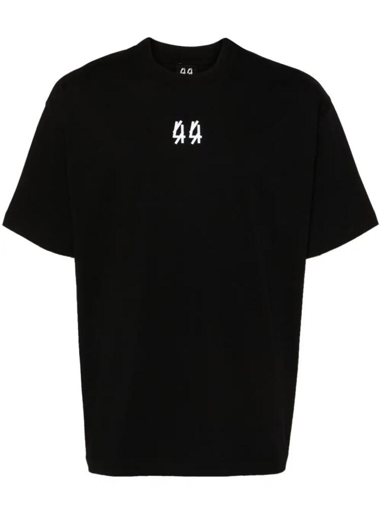 44 LABEL GROUP Lasered cotton T-shirt - Black Cover