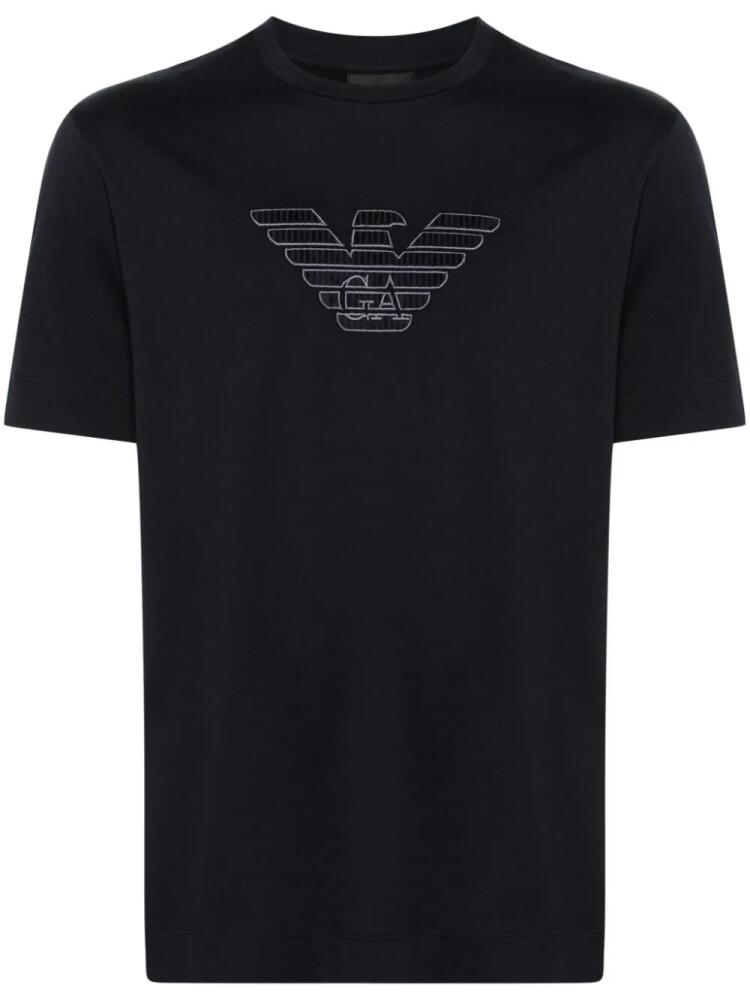 Emporio Armani logo-patch T-shirt - Blue Cover