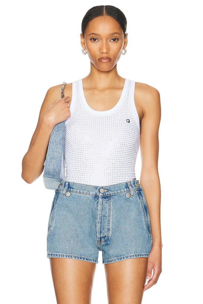 Coperni Crystal Embellished Logo Tank Top in White Cover