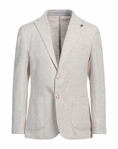 Herman & Sons Man Blazer Beige Linen, Cotton Cover