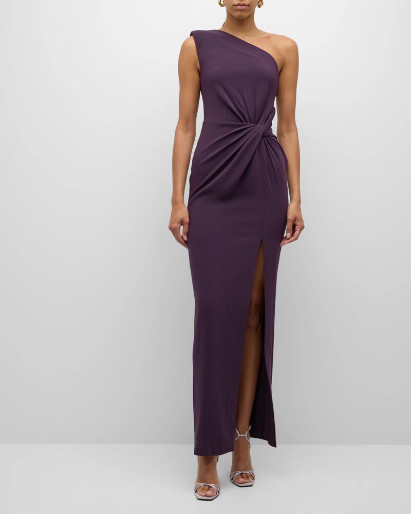 Roland Mouret One-Shoulder Twisted Satin Crepe Gown Cover