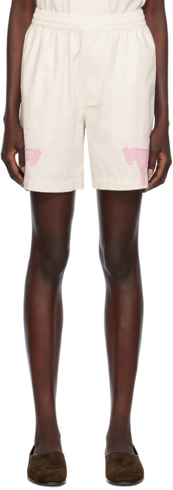 Bode White & Pink Tiny Zoo Shorts Cover