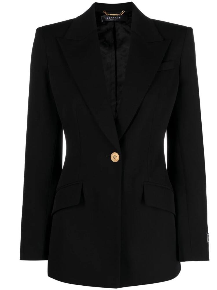 Versace single-breasted wool blazer - Black Cover