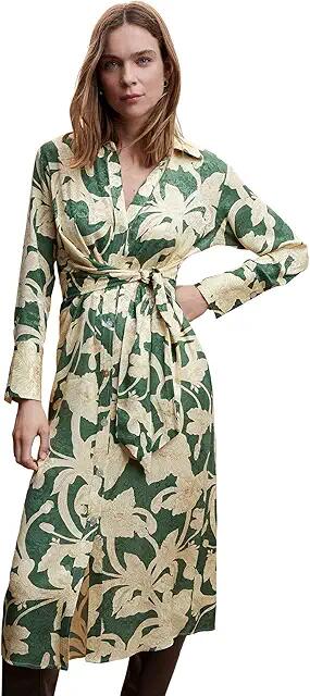 MANGO Cammo Dress (Green) Women's Clothing Cover