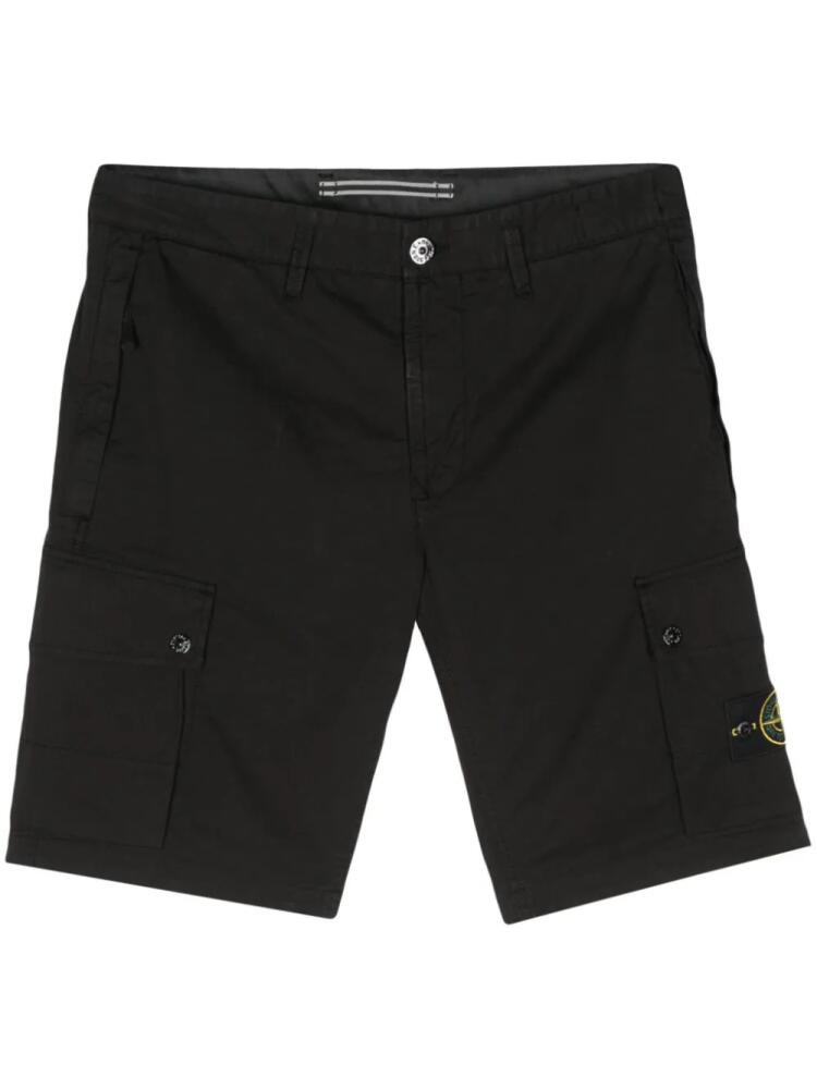 Stone Island Supima-cotton cargo shorts - Black Cover