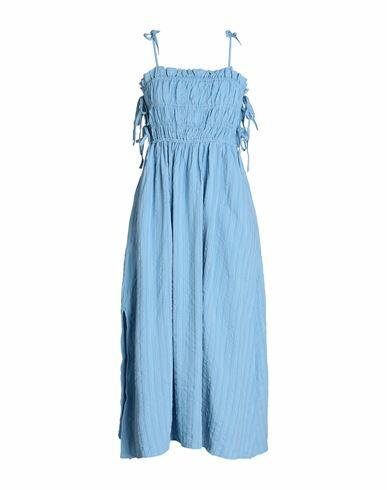 Topshop Woman Midi dress Light blue Viscose, Cotton, Polyester, Elastane Cover