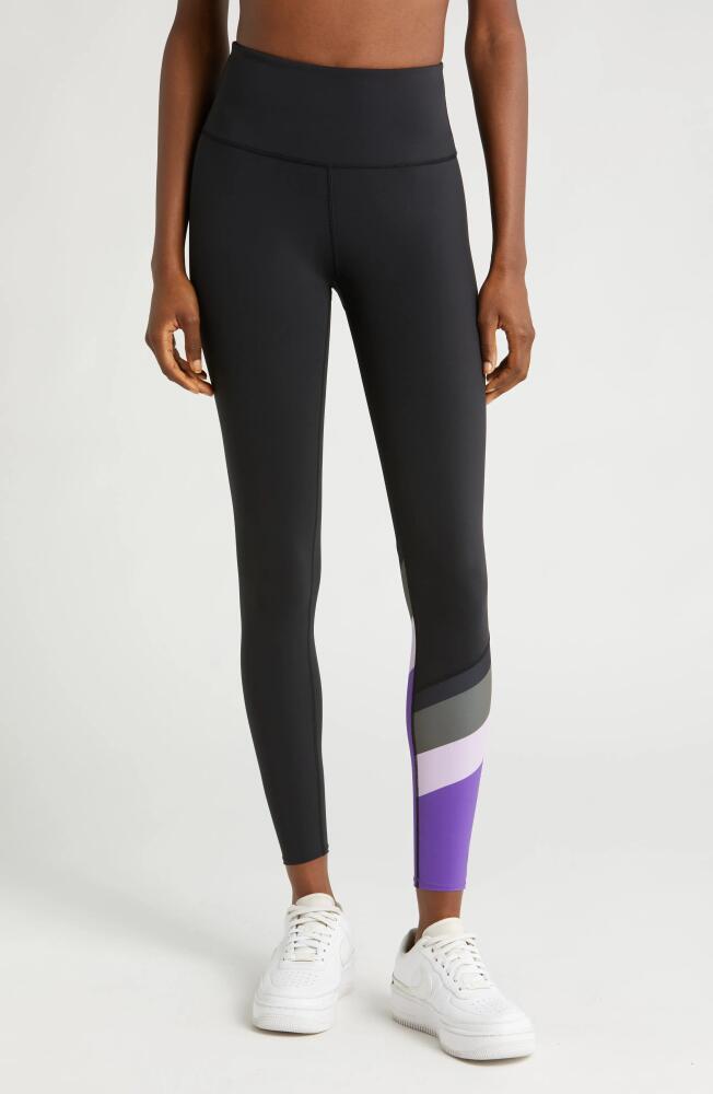 P. E Nation Pole Position High Rise 7/8 Leggings in Black /Royal Lilac Cover