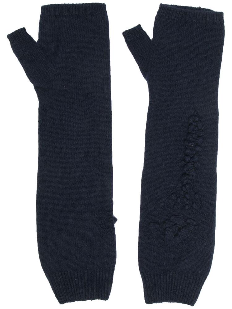 Barrie cashmere fingerless gloves - Blue Cover