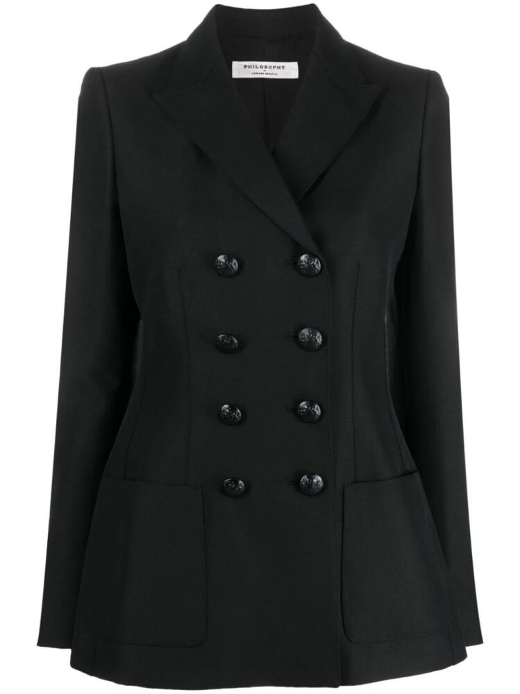 Philosophy Di Lorenzo Serafini embossed-buttons double-breasted blazer - Black Cover