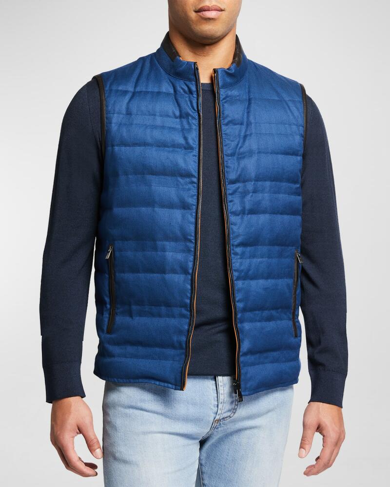 Corneliani Men's Reversible Quilted Down Vest Cover