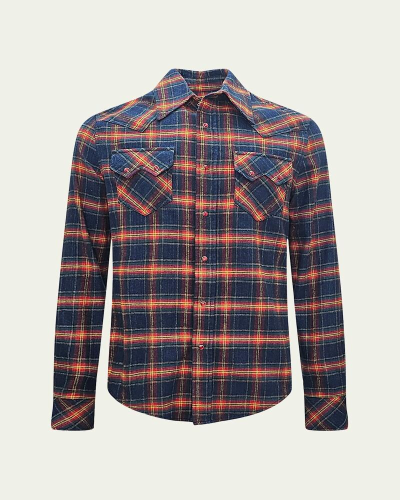 Cout De La Liberte Men's Plaid Flannel Sport Shirt Cover