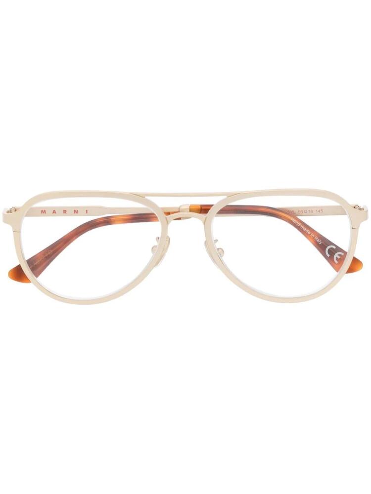 Marni Eyewear round-frame glasses - Gold Cover