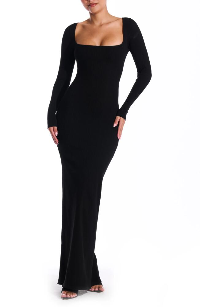 Naked Wardrobe Long Sleeve Maxi Dress in Black Cover