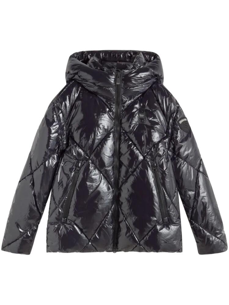 Blauer diamond quilting hoodie jacket - Black Cover