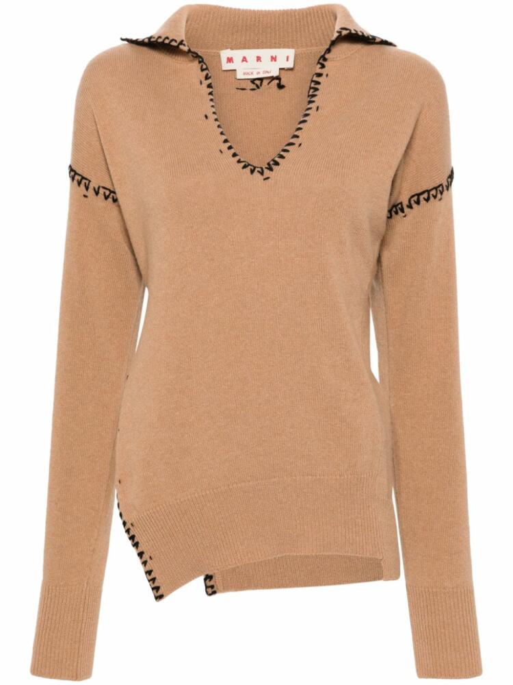 Marni logo-embroidered sweater - Neutrals Cover