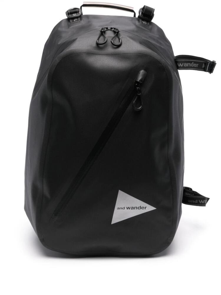 and Wander logo-print backpack - Black Cover