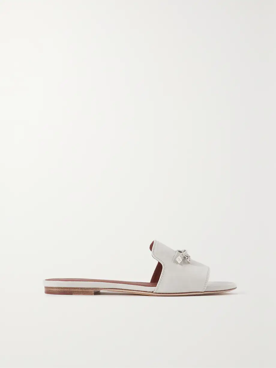 Loro Piana - Summer Charms Suede Slides - Gray Cover