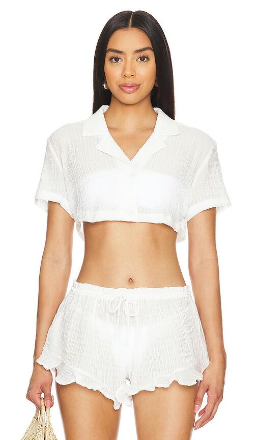 Lovers and Friends Daydreamer Crop Top in White Cover