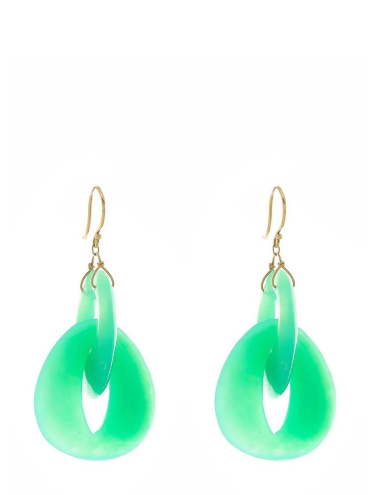 Ten Thousand Things 18kt yellow gold Interlocking Peacock Eye chrysoprase earrings Cover