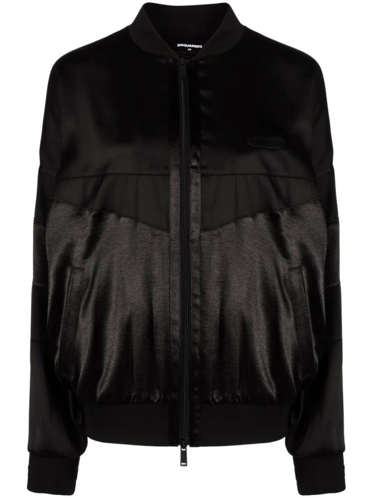 DSQUARED2 shine-effect bomber jacket - Black Cover