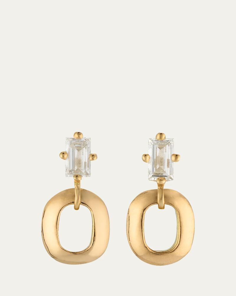 Lizzie Mandler Fine Jewelry 18K Yellow Gold Prong-Set Baguette Diamond Stud Earrings Cover