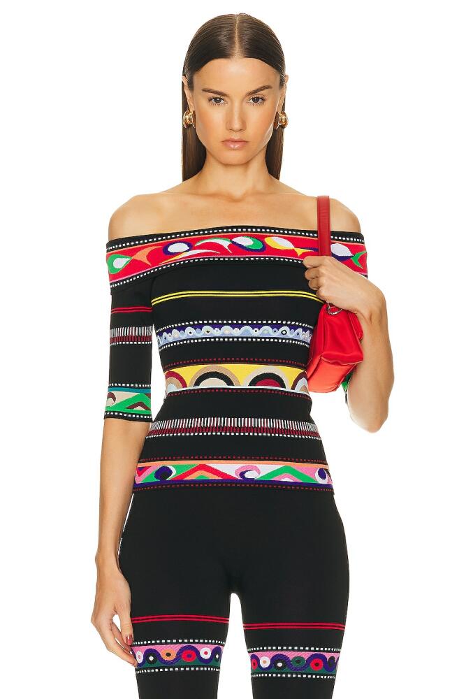 Emilio Pucci Off The Shoulder Sweater in Black Cover