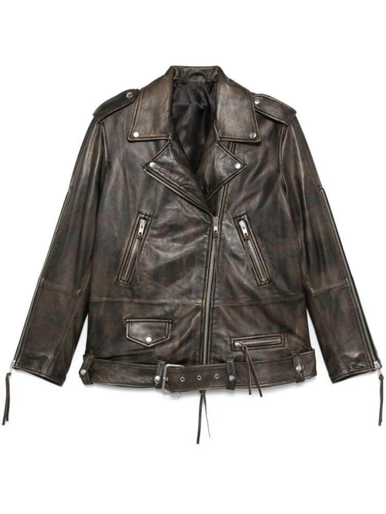 S.W.O.R.D 6.6.44 leather biker jacket - Black Cover