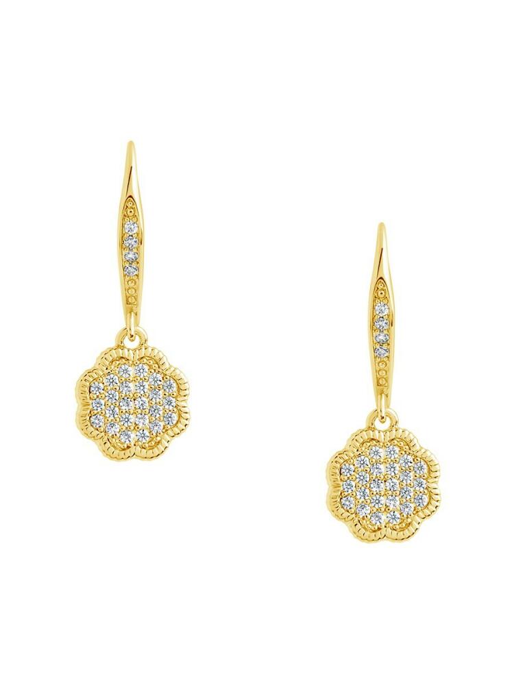 Sterling Forever Women's 14K Goldplated & Cubic Zirconia Rose Petal Drop Earrings Cover