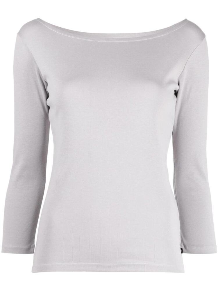 agnès b. round-neck cotton top - Grey Cover